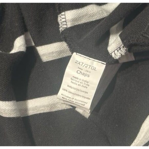 Chaps Polo Shirt Size 2XT Black/White/Gray - Picture 5 of 5